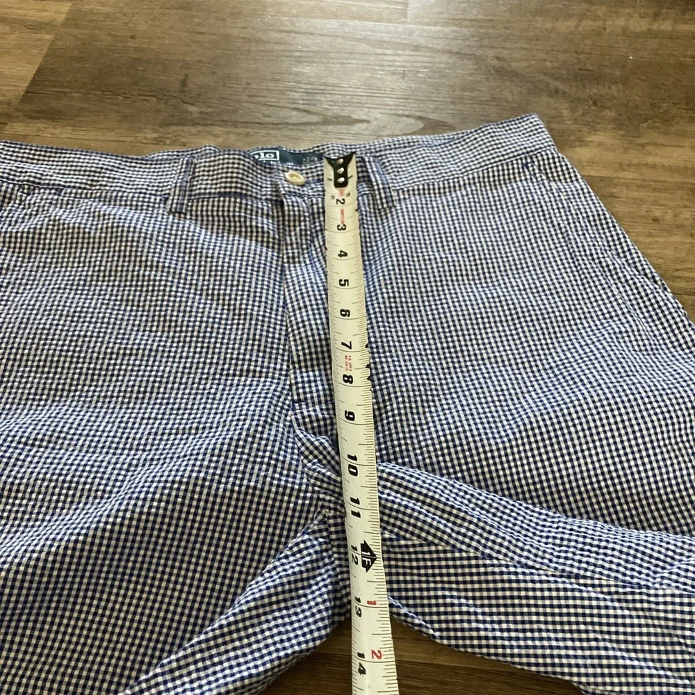 Polo Ralph Lauren Prospect Shorts Mens 33 Blue White Gingham Check‎ Seersucker